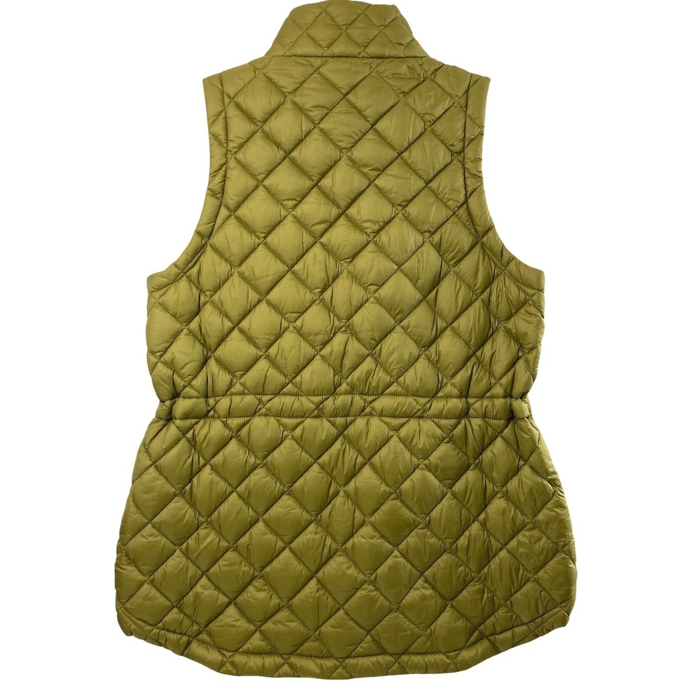 Athleta Vest Women Large Green Quilted Puffer Full Zip Mock Neck Gorpcore Layer - Picture 2 of 9